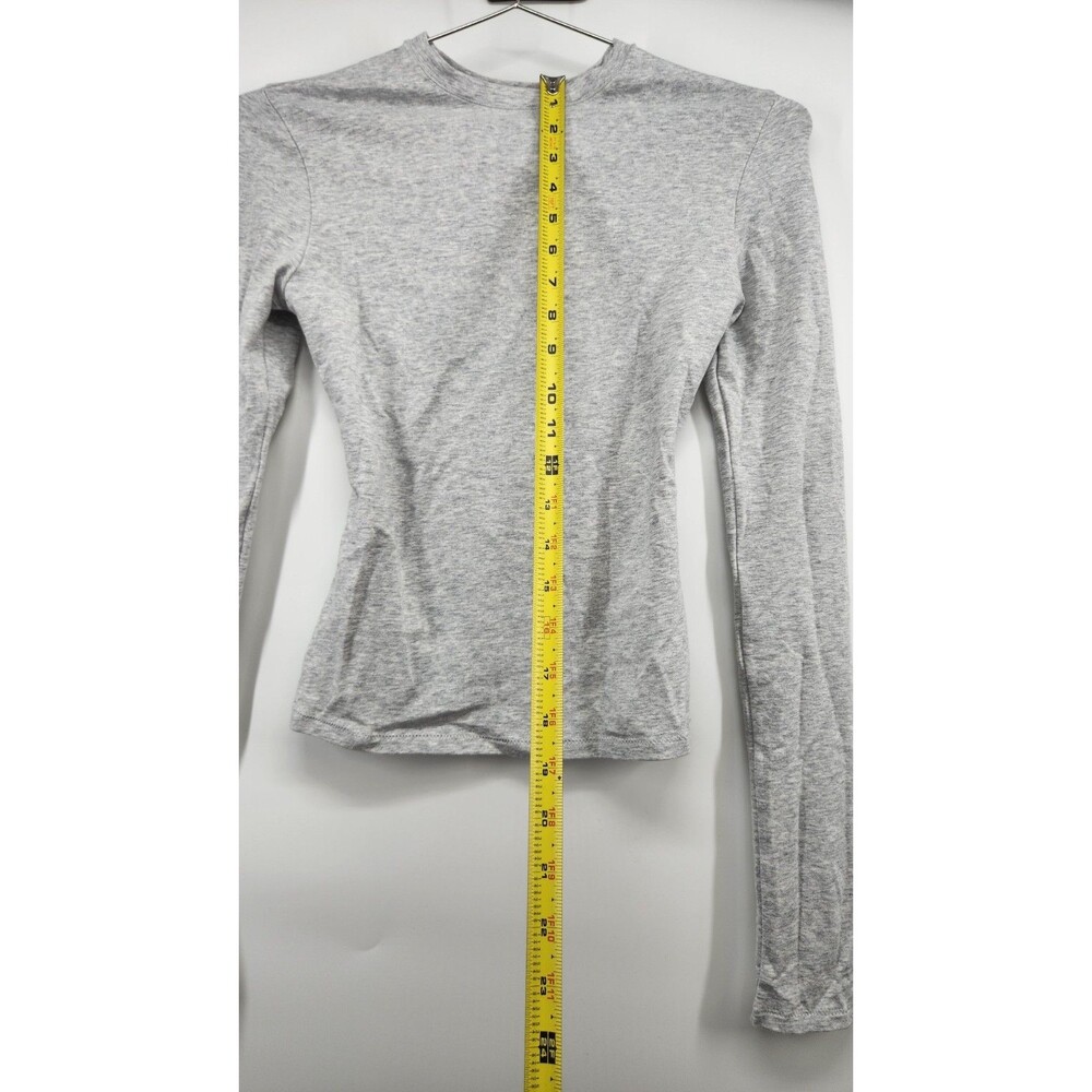 SKIMS XS Light Heather Grey Cotton Jersey Long Sleeve T Shirt NWOT - Picture 5 of 7